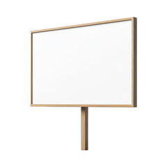Blank wooden sign or separate billboard on white background for presentation or education.