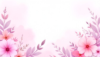 Fototapeta premium Elegant pink and purple flowers create a soft, romantic background perfect for spring themes, invitations, or decorative design.