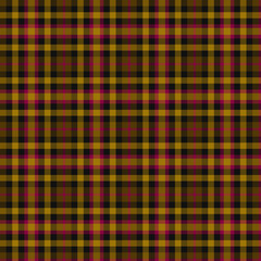 Black, Brown, Crimson, Dark Yellow Tartan Weave Pattern - Tile