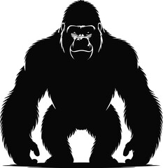 Fototapeta premium Powerful black gorilla silhouette primate animal