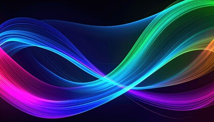 Abstract vibrant swirling ribbons