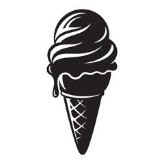 Cold and cheerful creation – Ice cream silhouette captured with crisp Ice cream vector – Ice cream illustration

