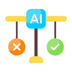 Ai Ethics Flat Style Icon