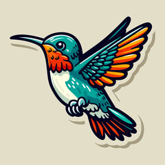 vector illustration of a humming bird