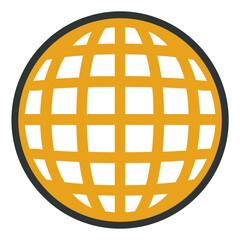 Golden globe depicts global network connectivity worldwide isolated