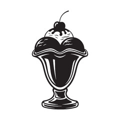 Frozen delight with timeless charm – Ice cream silhouette featured in bold Ice cream vector – Ice cream illustration

