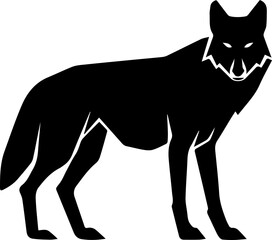 Hand-Drawn Black and White Wolf Vector Illustration