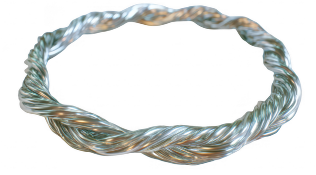 Oval-shaped, twisted metal ring