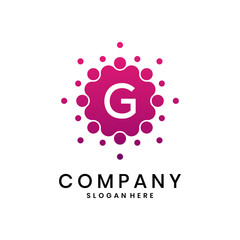 Creative letter G logo with round dot design, modern abstract company symbol