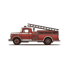 illustration of a classic red fire truck