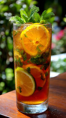 Refreshing Iced Tea with Citrus and Herbs