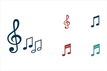 Fototapeta premium A modern music icon set featuring a variety of symbols related to sound and audio. Includes icons of musical notes, headphones, speakers, microphones, equalizers, guitars, music players, and more. 