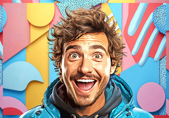 Abstract Shapes Pop Art Photo Effect Mockup