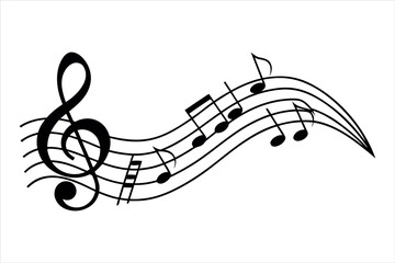 A modern music icon set featuring a variety of symbols related to sound and audio. Includes icons of musical notes, headphones, speakers, microphones, equalizers, guitars, music players, and more. 