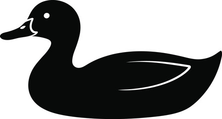 Black duck silhouette white bird