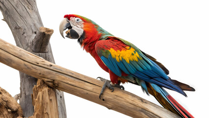 Colorful macaw parrot perched on a branch tropical bird exotic pet avian wildlife nature photography image