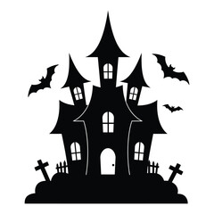 halloween castle vector illustration