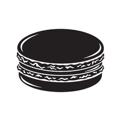 The luxury of layered sweetness – Macaron silhouette detailed in smooth Macaron vector – Macaron illustration

