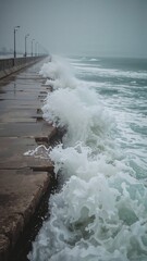 Waves batter sea walls during Category 4 hurricane landfall