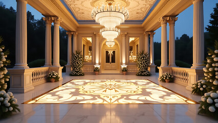 Elegant Wedding Venue Decorated with Classical Architecture