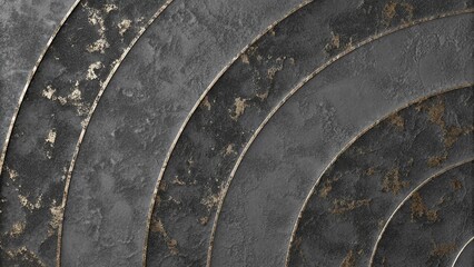 Cracked Dark Gray Marble Texture with Luxurious Gold Accent Design