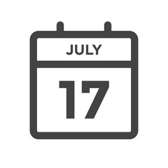 July 17 Calendar Day Calender Date for Deadline or Appointment