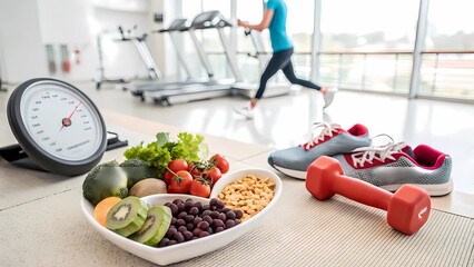 Healthy lifestyle fitness workout diet plan weight loss nutrition cardio gym exercise wellness program