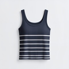 Striped tank top, fashion apparel garment, modern style clothing, design element on white background