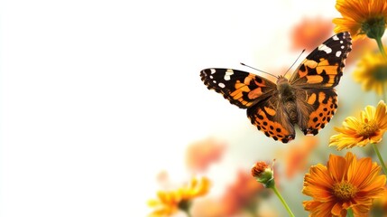 Butterfly in a flower garden