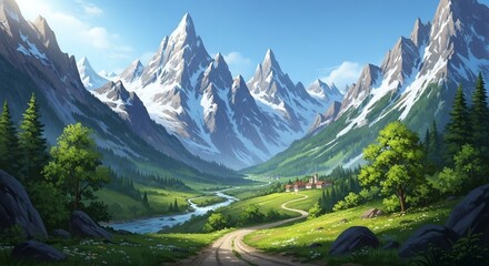 mountain landscape in the alps