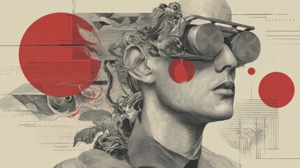 Abstract composition symbolizing human-AI partnership