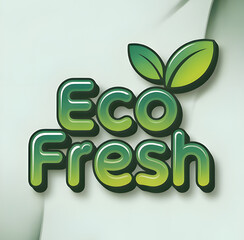 Vibrant "Eco Fresh" Logo with Green Leaves