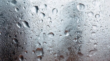 Icy beverage in clear glass droplets on outer wall soft reflections