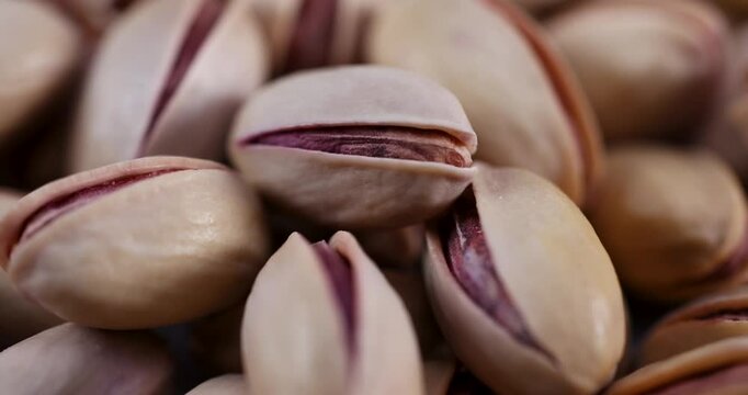 Close-Up of Rotating Antep and Siirt Pistachios &ndash; 4K Slow Motion