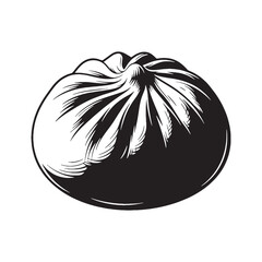 A fluffy bite of tradition – Bao bun silhouette shaped into elegant Bao bun vector – Bao bun illustration

