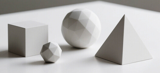 Minimalist Geometric Shapes Against a Clean Background