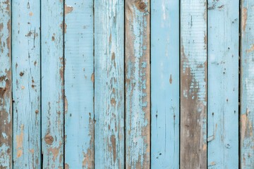 Light Blue Weathered Wood Fence Planks Background Texture
