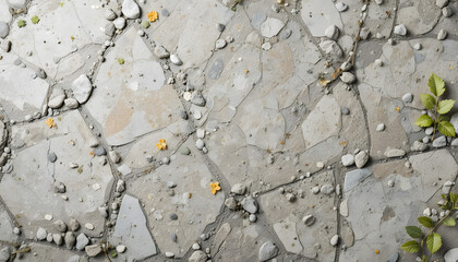 An intricate stone surface with various-sized rocks and cracked textures, suitable for a rustic background.