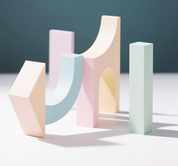 Abstract Geometric Shapes in Pastel Colors