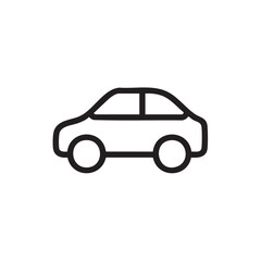 Fototapeta premium Simple line drawing of a car.