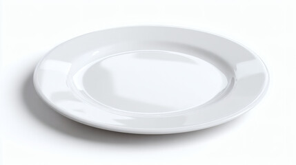 A pristine white plate, perfect for serving, set against a clean, bright backdrop.