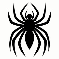 Spider  Silhouette isolated on white background minimalist vector shape icon.