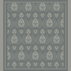 Peacock Feather Arch Seamless Pattern