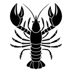 Lobster silhouette isolated on white background