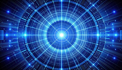 Fototapeta premium Abstract digital futuristic design with glowing blue lines and circles, representing technology and innovation