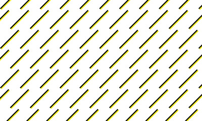 Seamless diagonal stripe pattern featuring alternating yellow and black lines on a white background. Modern geometric design ideal for textiles, backgrounds, wallpapers, and digital prints.