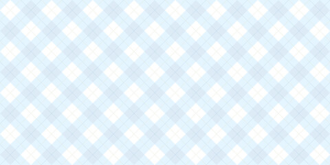Seamless pastel blue argyle pattern with soft geometric diamonds