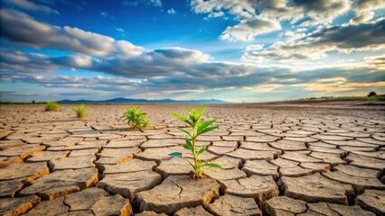Barren landscape with parched earth
