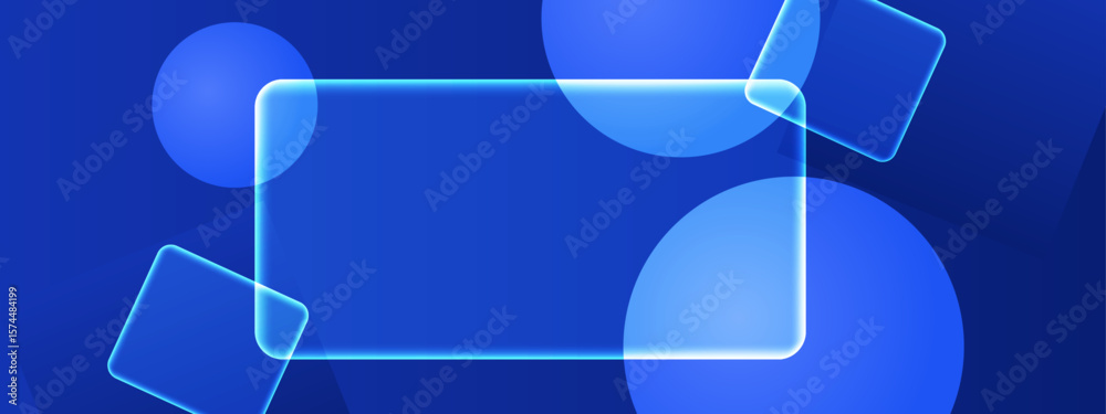 Wall mural blue overlapping shapes create a simple abstract design suitable for backgrounds, covers, patterns, 