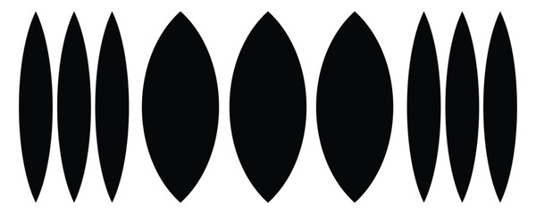 Black oval shapes arranged symmetrically on white background pattern